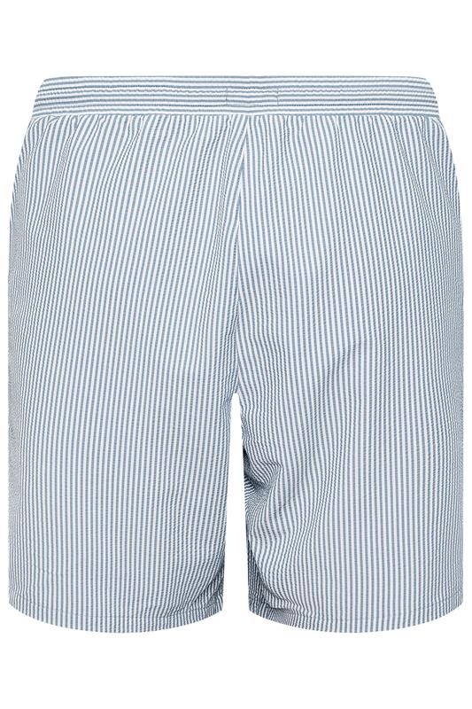 BadRhino Big & Tall Blue Stripe Seersucker Swim Shorts | BadRhino 7