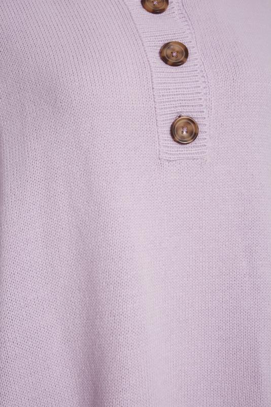 Tall Women's Lilac Purple Button Placket Jumper | Long Tall Sally  5