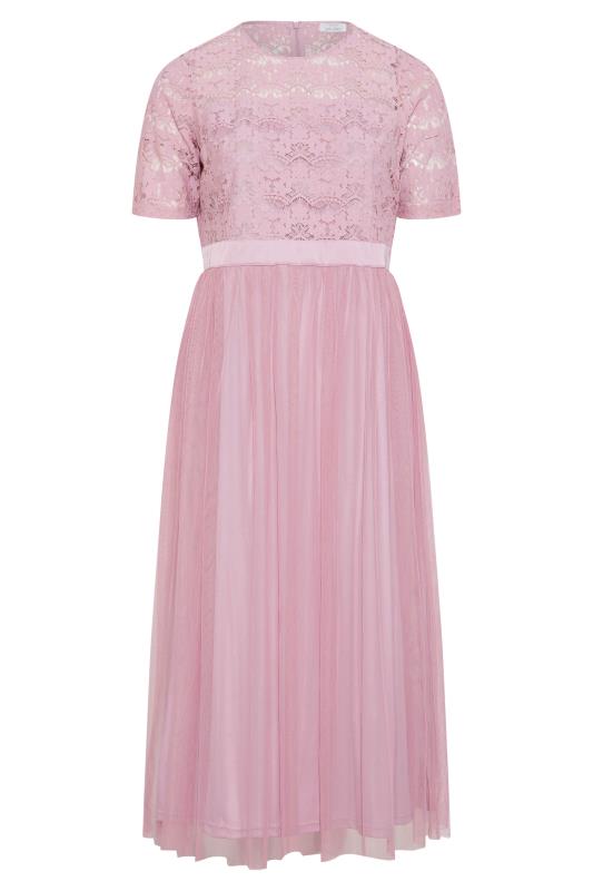 YOURS LONDON Curve Pink Lace Bridesmaid Maxi Dress_F.jpg