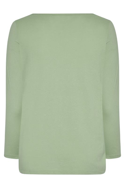 Plus Size Sage Green Long Sleeve T-Shirt | Yours Clothing 6