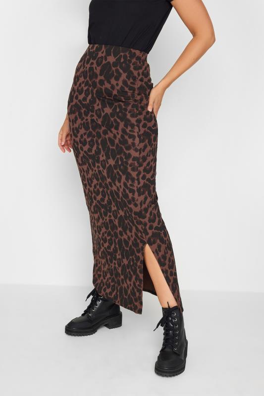 LTS Tall Natural Brown Animal Print Maxi Skirt | Long Tall Sally 2