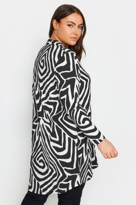 YOURS Plus Size Black Abstract Print Textured Shirt | Yours Clothing