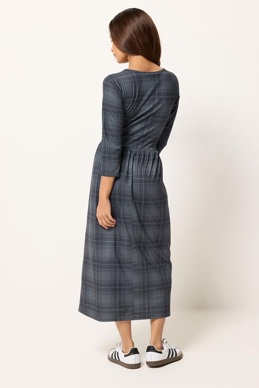 PixieGirl Petite Women's Grey Check Midi Dress | PixieGirl 2