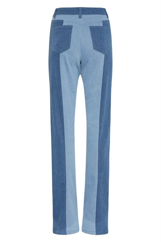 LTS Tall Blue Two Tone Straight Leg Jeans 5