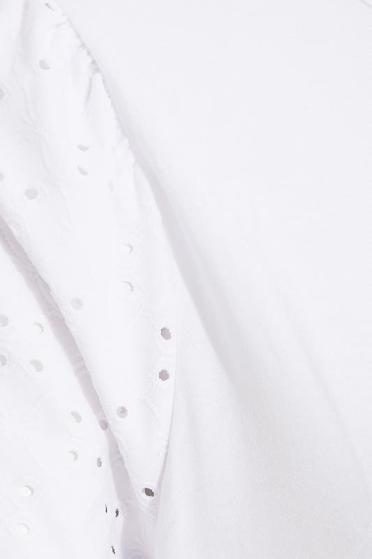LIMITED COLLECTION Curve White Broderie Anglaise Sleeve T-Shirt_Z.jpg