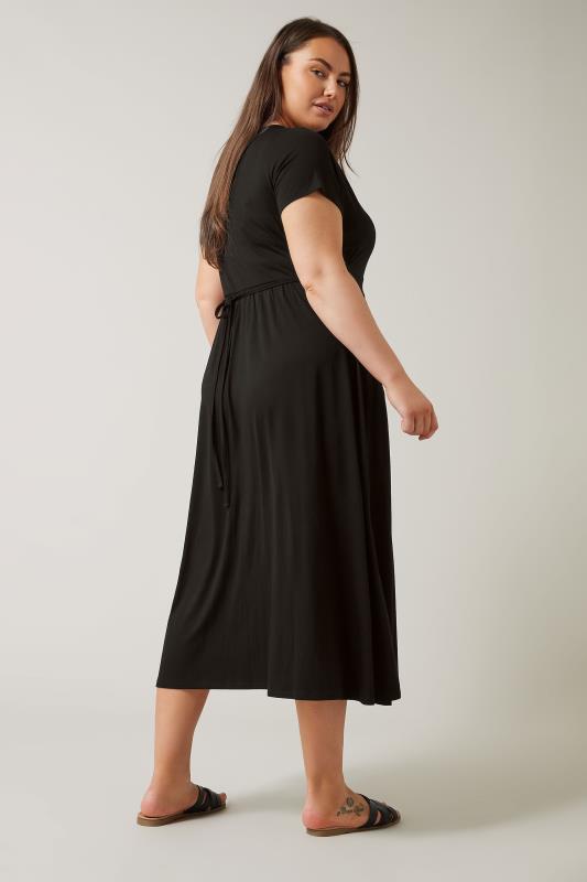 EVANS Plus Size Black Midaxi Dress | Evans 3