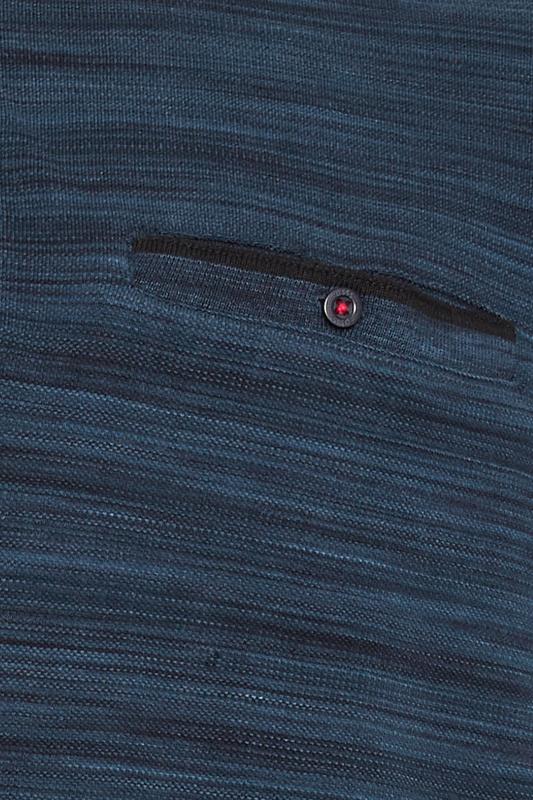 D555 Big & Tall Navy Blue Pique Pocket Polo Shirt | BadRhino 2