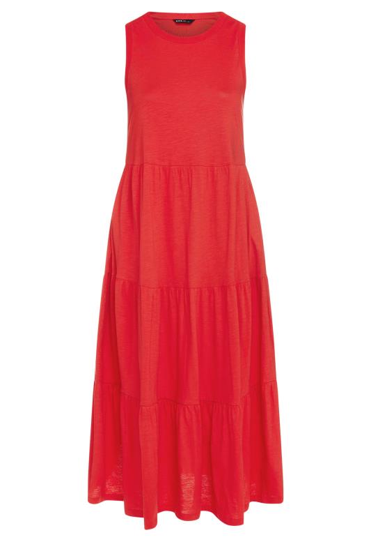 YOURS Plus Size Red Tiered Midaxi Dress | Yours Clothing 5