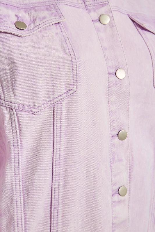 Curve Lilac Purple Washed Denim Jacket 5