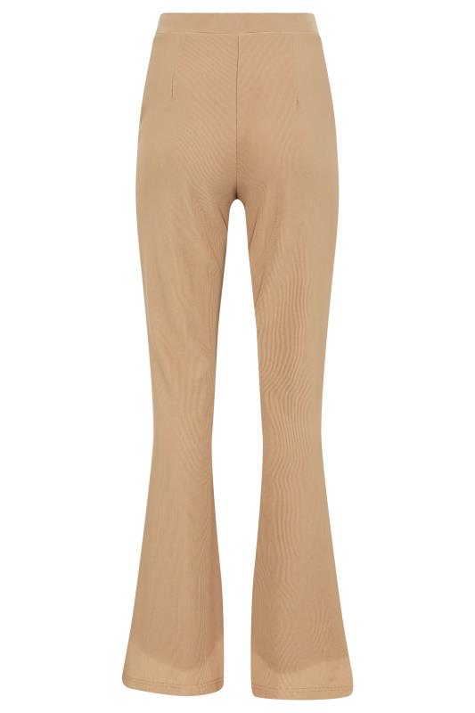 LTS Tall Camel Brown Ribbed Kick Flare Trousers 4
