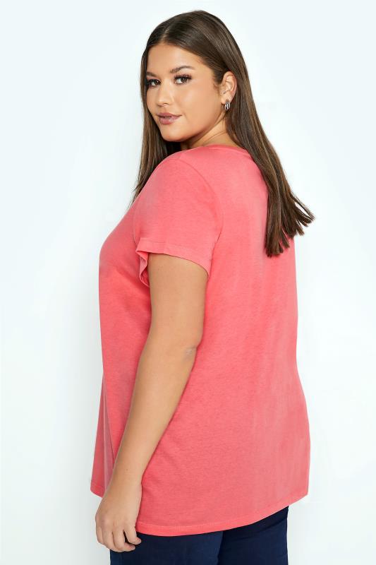 Coral Pink Short Sleeve Basic T-Shirt_C.jpg