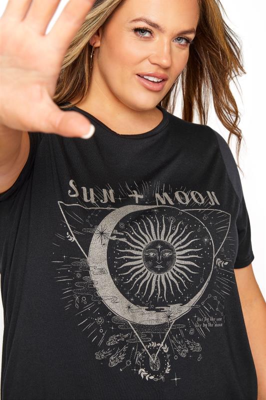 LIMITED COLLECTION Curve Black Sun & Moon Graphic Print T-Shirt 4