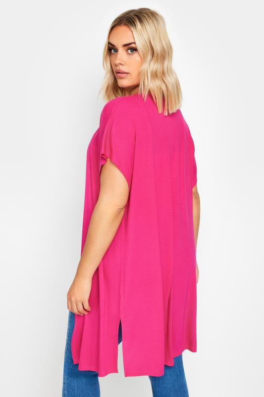 YOURS Plus Size Pink Short Sleeve Cardigan | Yours Clothing 3