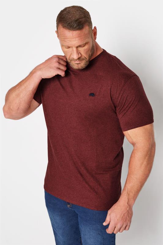 Plus Size  RAGING BULL Big & Tall Burgundy Red Organic Signature T-Shirt