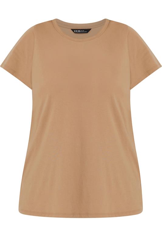 YOURS Plus Size Natural Brown Core Basic T-Shirt | Yours Clothing 5