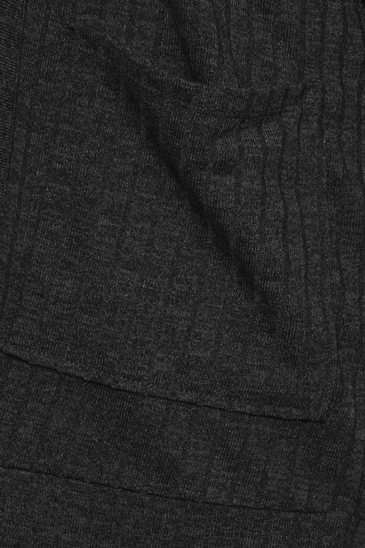 YOURS Plus Size Black Ribbed Pocket Cardigan | Yours Clothing 5