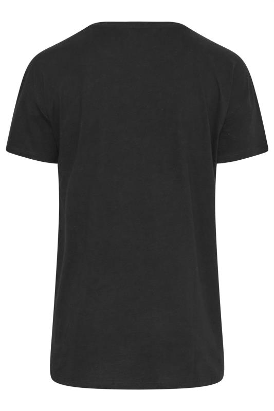 Plus Size Black Tropical Print Mesh T-Shirt | Yours Clothing 7