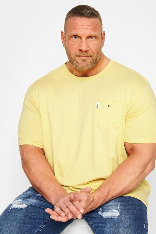 Men's  BEN SHERMAN Big & Tall Lemon Yellow Signature Pocket T-Shirt