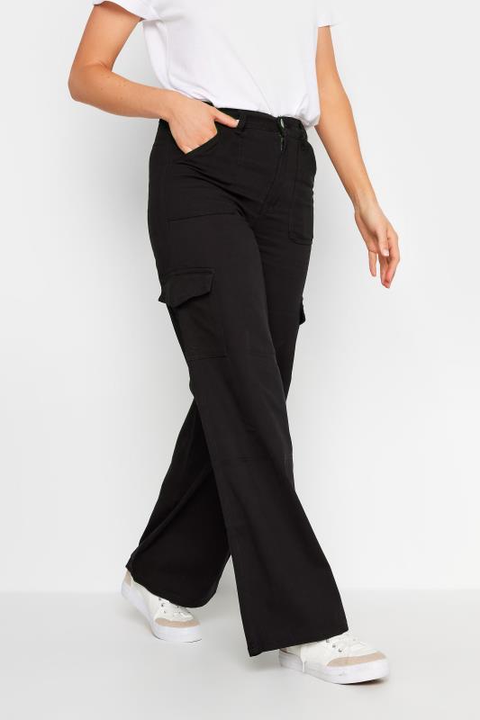 LTS Tall Black Utility Cargo Trousers | Long Tall Sally  2