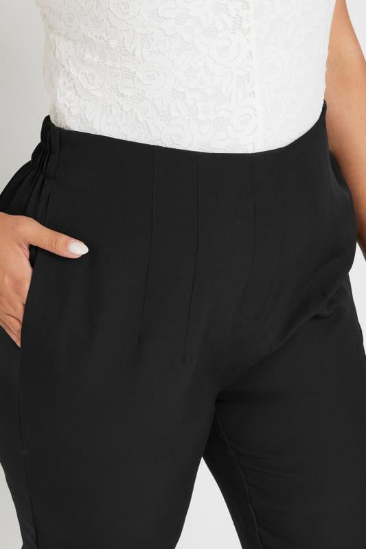 YOURS Plus Size Black High Waist Tapered Trousers | Yours Clothing  4