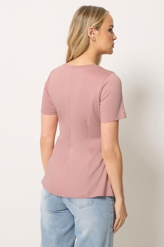LTS Tall Women's Pink Seam Front Peplum Top | Long Tall Sally 2