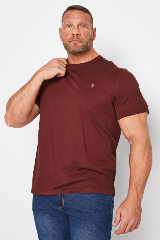 Men's  FARAH Big & Tall Burgundy Red T-Shirt