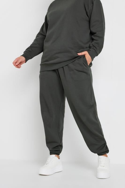 YOURS Plus Size Dark Grey Cuffed Joggers | Yours Clothing 1