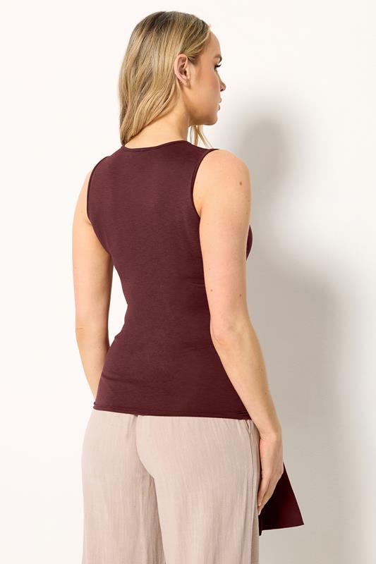 Burgundy Red Belted Buckle Top 2