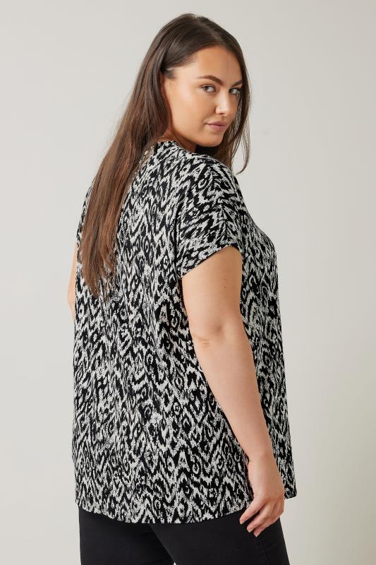 EVANS Plus Size Black Ikat Print Swing Top | Evans 3