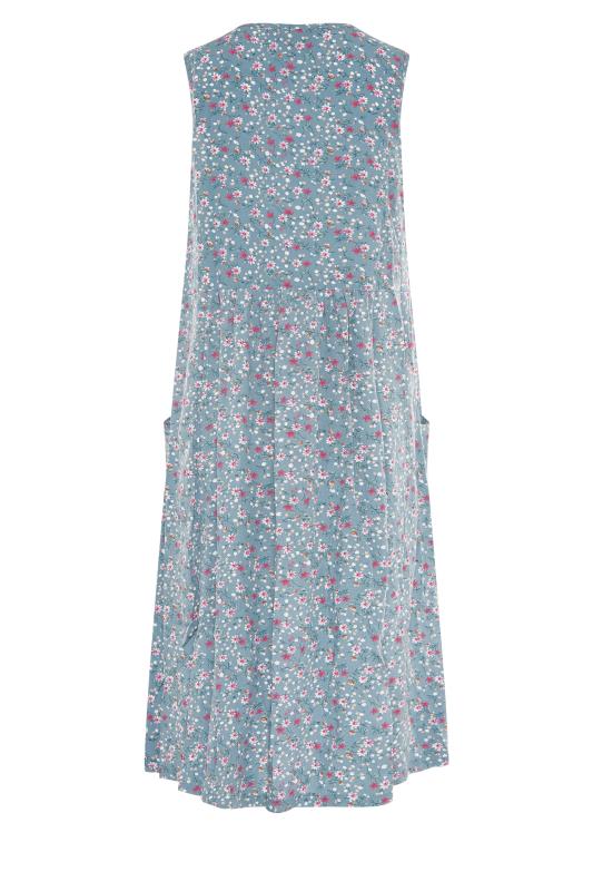 LTS Maternity Blue Floral Sleeveless Dress | Long Tall Sally 7