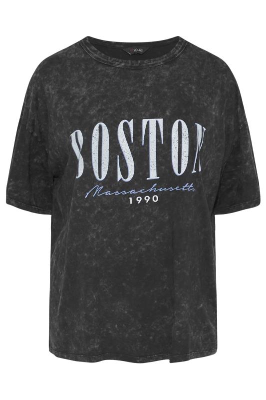 Plus Size Grey Oversized 'Boston' T-Shirt | Yours Clothing 6
