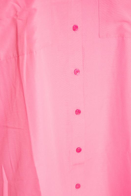 LIMITED COLLECTION Plus Size Neon Pink Midi Shirt Dress | Yours Clothing 5