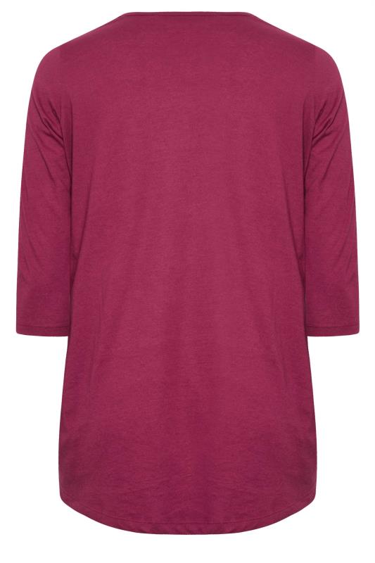 YOURS Curve Plus Size Purple 'Tis The Season' Slogan Long Sleeve T-Shirt | Yours Clothing  7
