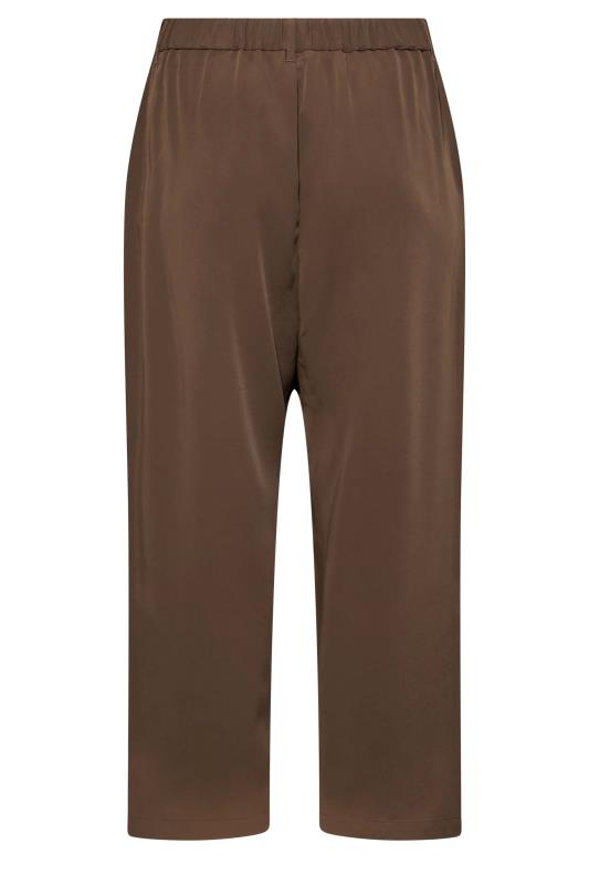 Curve Chocolate Brown Wide Leg Dad Trousers | Yours Clothing 6