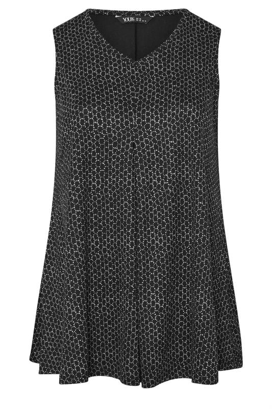 YOURS Plus Size Black Geometric Print Swing Vest Top | Yours Clothing  5