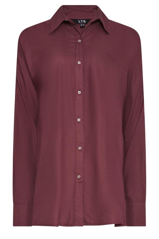 LTS Tall Berry Red Button Through Shirt | Long Tall Sally 6