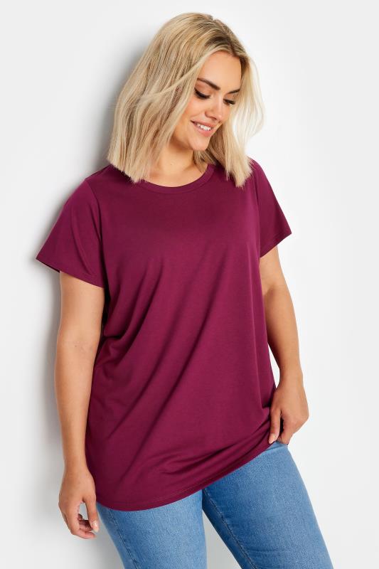 YOURS Plus Size Purple Core T-Shirt | Yours Clothing 1
