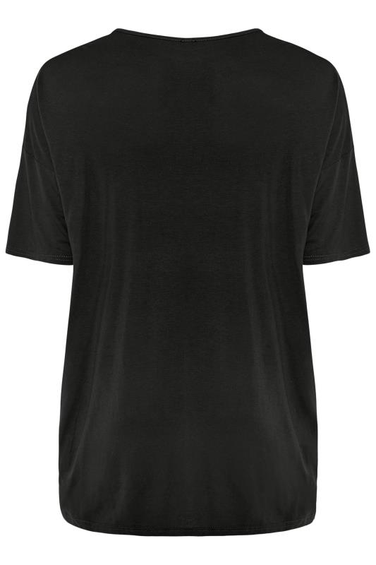 Slate Black Jersey Oversized T-Shirt | Yours Clothing