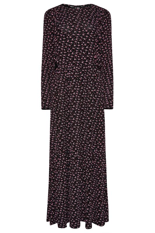 Tall Women's LTS Black Ditsy Floral Ruffle Midi Dress | Long Tall Sally 6