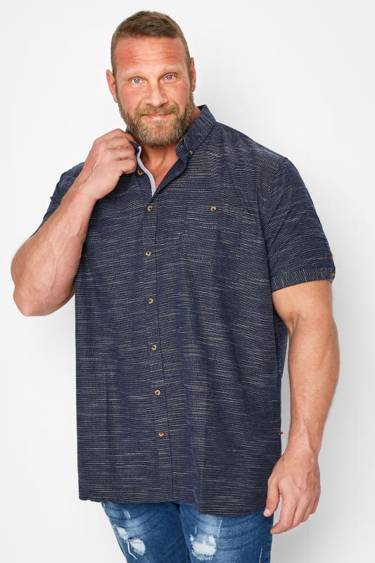Men's  D555 Big & Tall Navy Blue Textured Shirt