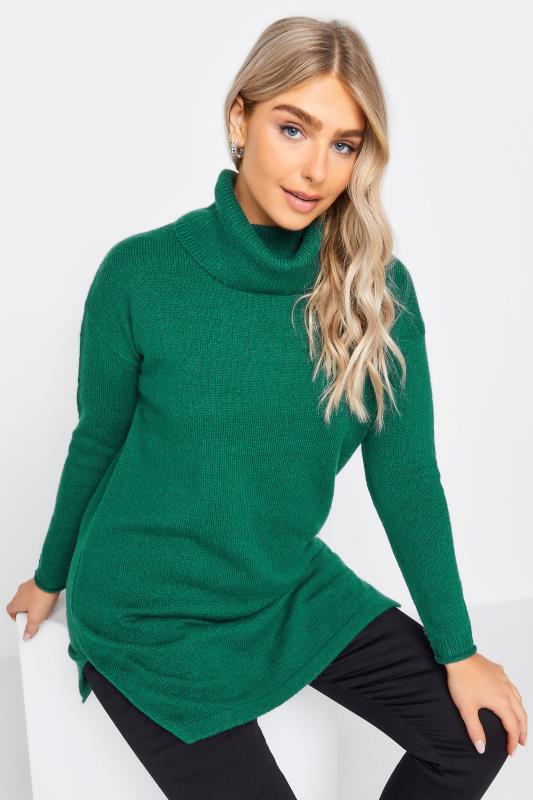 M&Co Teal Green Roll Neck Tunic Jumper | M&Co 5