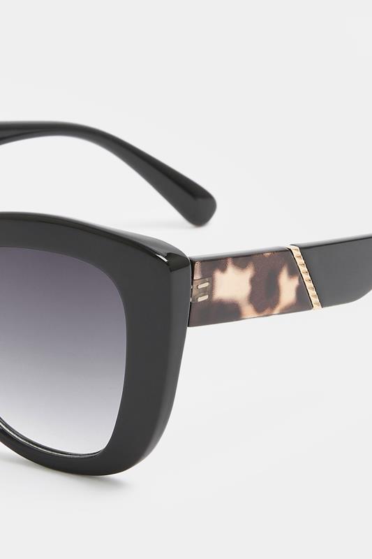 Black Cat Eye Oversized Sunglasses | Yours Clothing 4