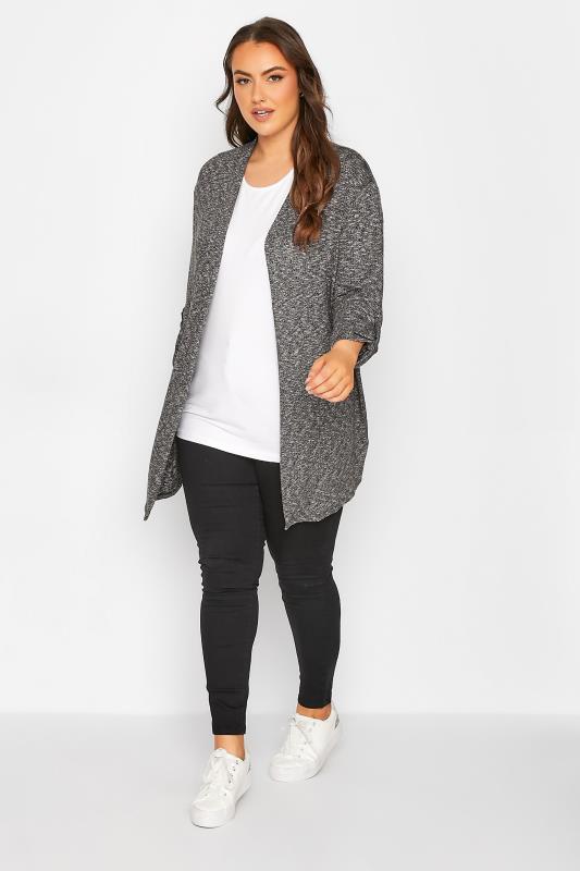 Plus Size Charcoal Grey Marl Cardigan | Yours Clothing 2