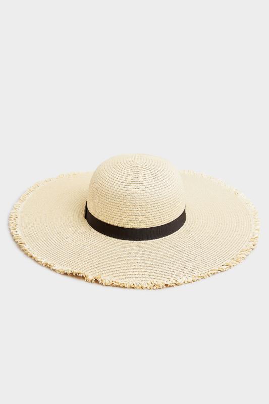Natural Frayed Edge Straw Hat | Yours Clothing 3