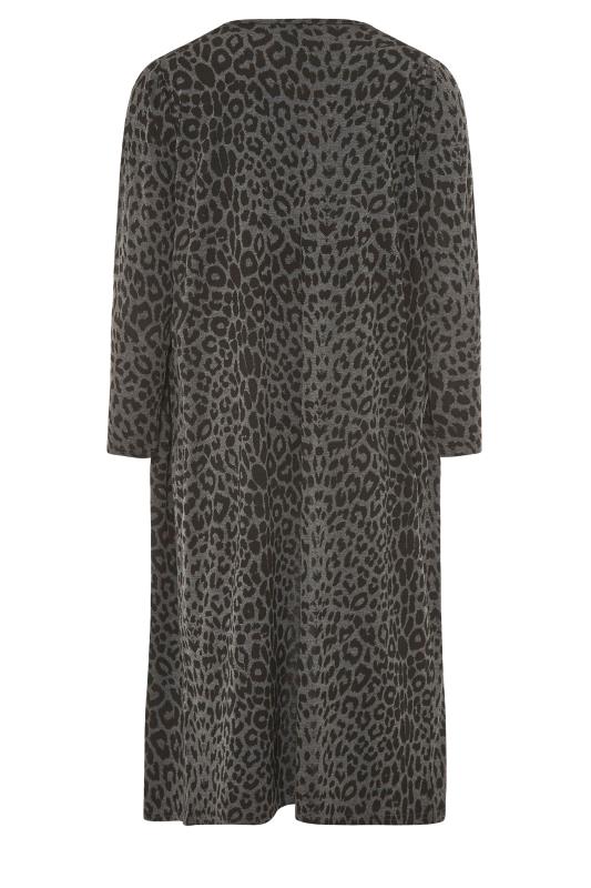 LIMITED COLLECTION Curve Charcoal Grey Leopard Print Cardigan 5