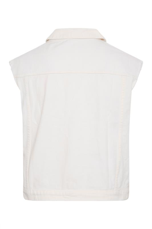 Plus Size White Sleeveless Denim Jacket | Yours Clothing 8