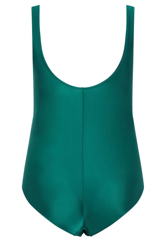 YOURS Plus Size Green Buckle Tummy Control Swimsuit | Yours Clothing 7
