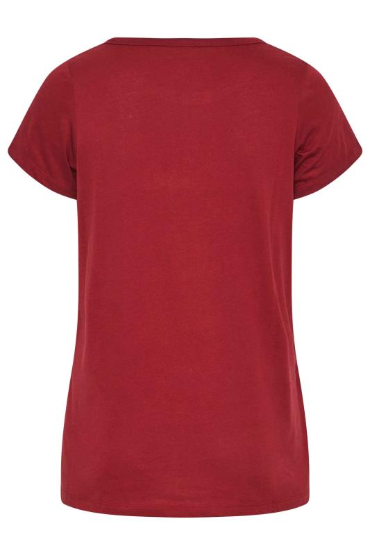 Plus Size Red Short Sleeve T-Shirt | Yours Clothing 6