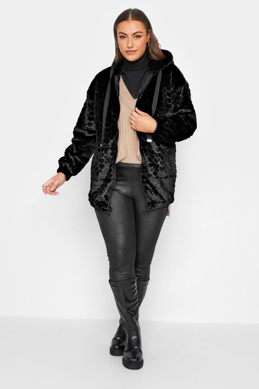 YOURS LUXURY Plus Size Black Heart Faux Fur Jacket  | Yours Clothing 3