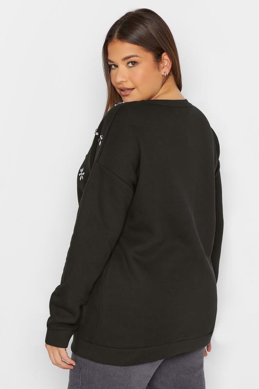 LTS Tall Women's Black Embellished Sweatshirt | Long Tall Sally 3